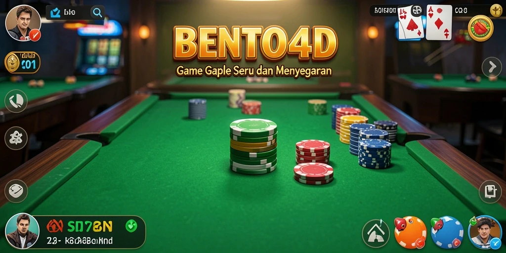 Tampilan gameplay BENTO4D yang seru saat bermain Gaple.