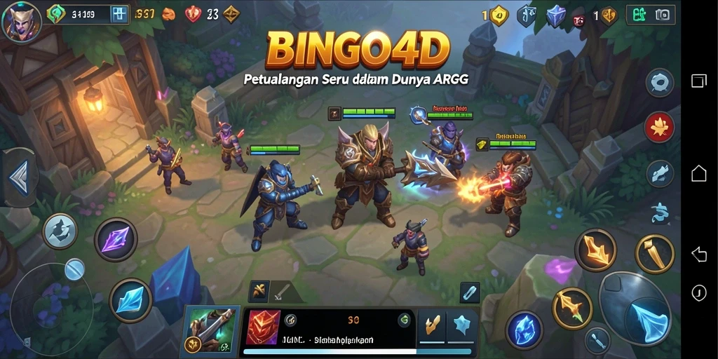 Tangkapan layar gameplay BINGO4D yang menunjukkan aksi pertempuran seru.
