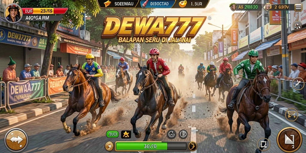 Tampilan gameplay seru dari DEWA777 dengan balapan menegangkan.