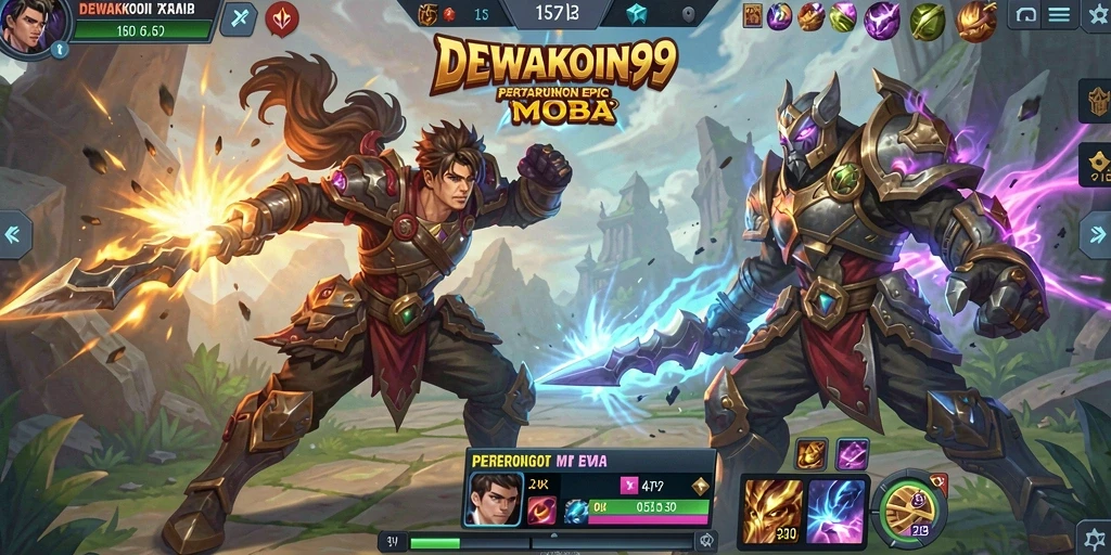 Tampilan gameplay seru dari DEWAKOIN99 dalam pertempuran tim.