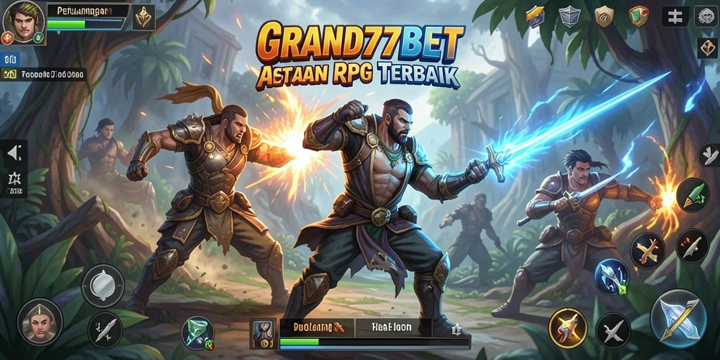 Tangkapan layar menunjukkan pertarungan epik dalam <strong>GRAND77BET</strong> dengan aksi ARPG yang mendebarkan.