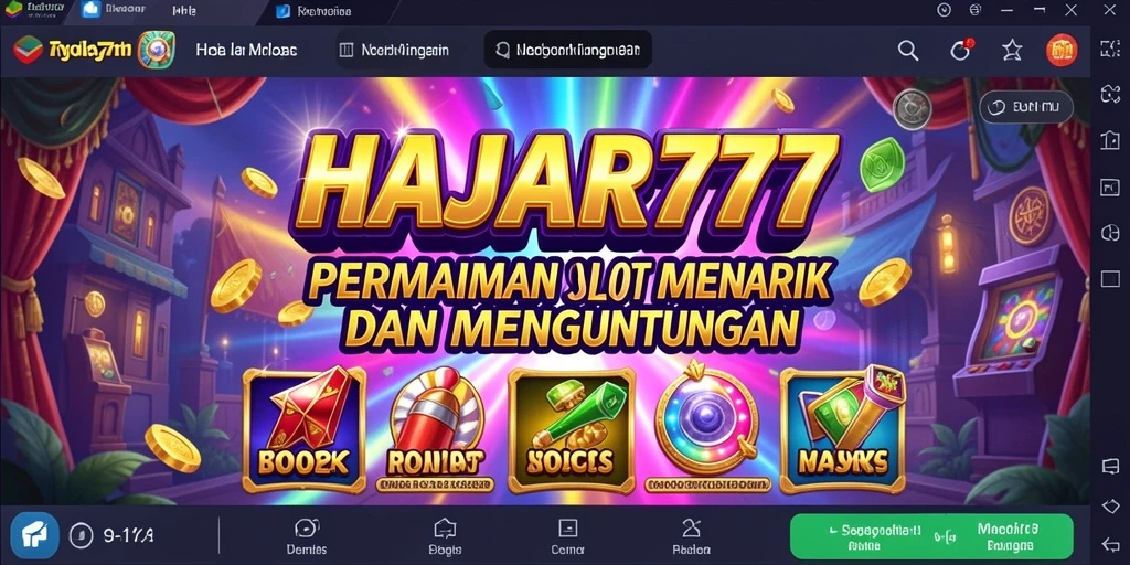 Screenshot gameplay HAJAR777 menampilkan slot yang menarik dan penuh warna.
