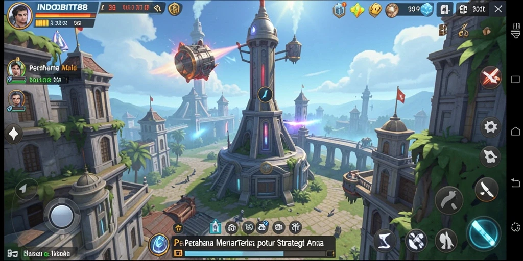 Tampilan gameplay menara pertahanan yang seru dan strategis di INDOBIT88.