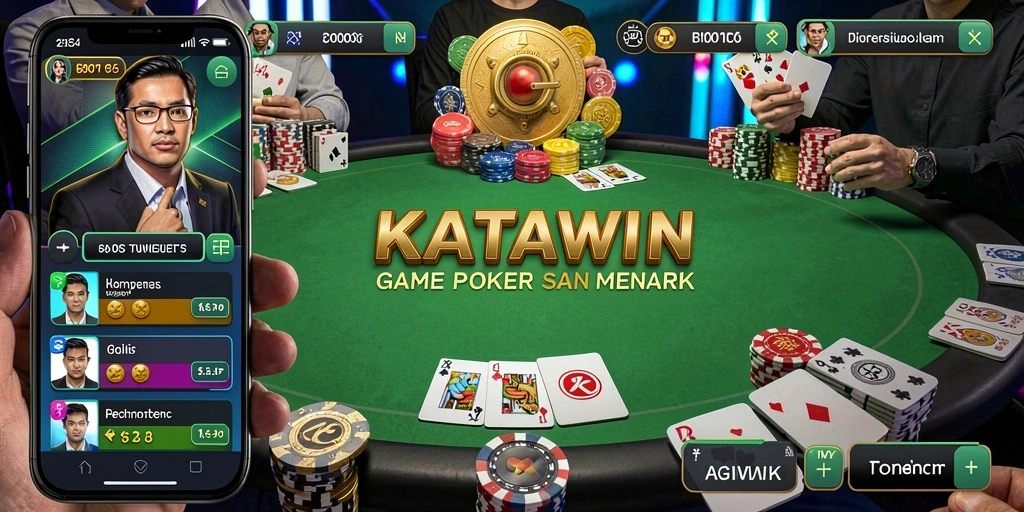 Tampilan permainan Poker yang menarik dan interaktif di KATAWIN.