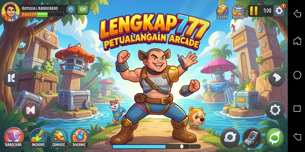 Screenshot menampilkan karakter utama dalam aksi penuh di level yang menantang.