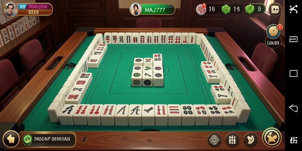 Tampilan gameplay Mahjong yang menarik dan interaktif di MAJ777.