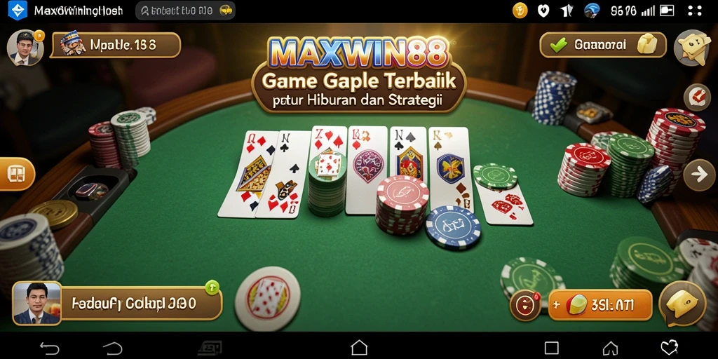 Tampilan screenshot utama MAXWIN88, menampilkan gameplay Gaple yang seru.
