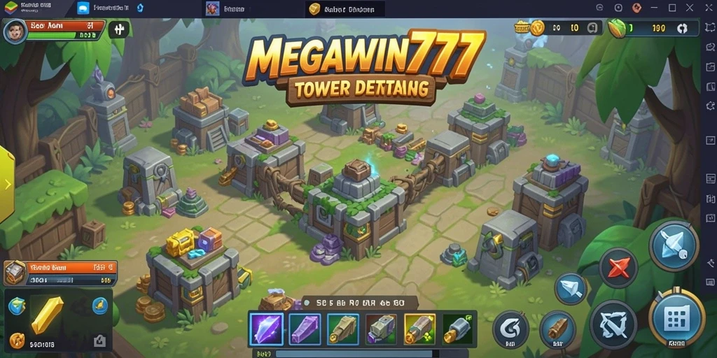 Tangkapan layar <strong>MEGAWIN777</strong> menampilkan aksi seru gameplay Tower Defense.