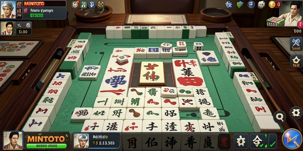 Tampilan gameplay seru MINTOTO dengan berbagai level Mahjong.
