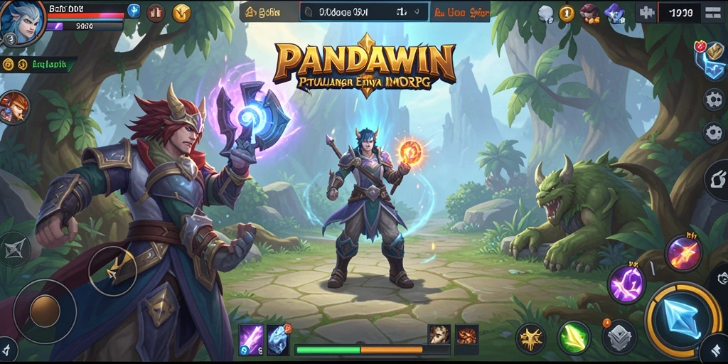 Screenshot gameplay <strong>PANDAWIN</strong> menampilkan petualangan seru di dunia MMORPG.
