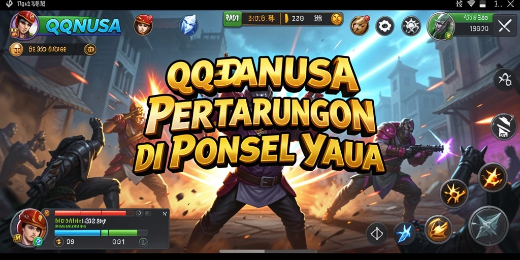 Tampilan menegangkan dari pertarungan di QQNUSA dengan karakter unik.