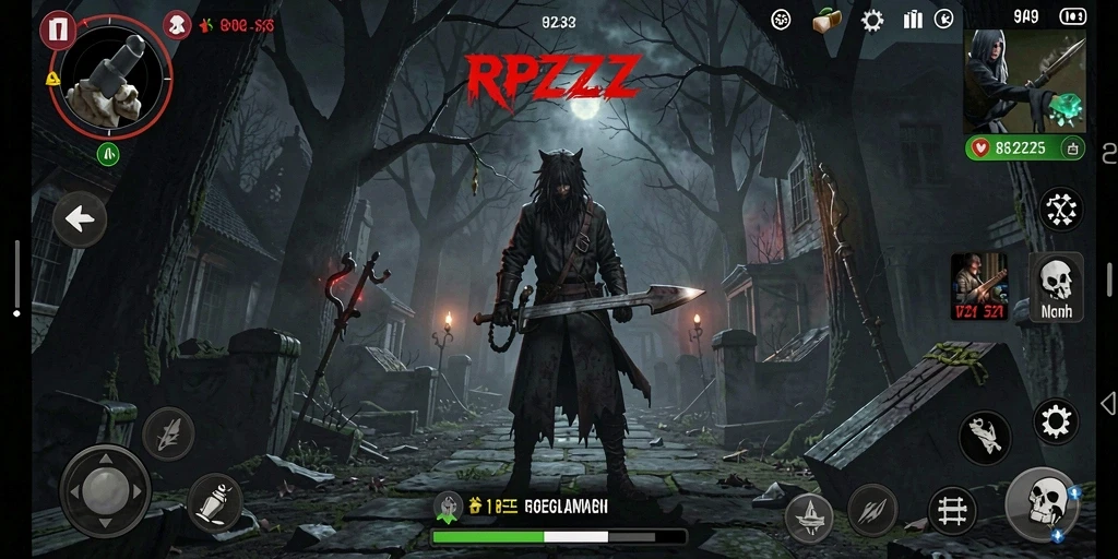 Screenshot gameplay RPZZZ dengan suasana Horror yang mencekam.