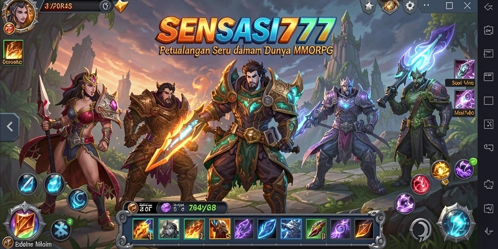 Tampilan grafis SENSASI777 menampilkan kegembiraan dalam pertempuran MMORPG.
