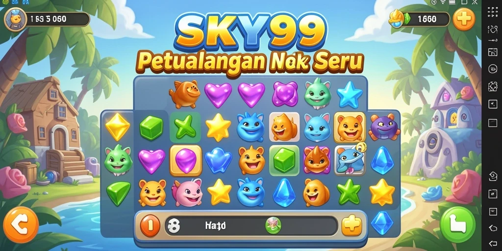 Screenshot utama SKY99 menunjukkan gameplay seru dari Match-3.
