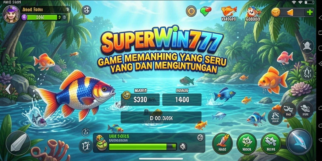 Gameplay menegangkan dengan pemandangan memancing yang memukau.